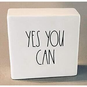 Rae Dunn Artisan Collection By Magenta YES YOU CAN Motivational Paperweight